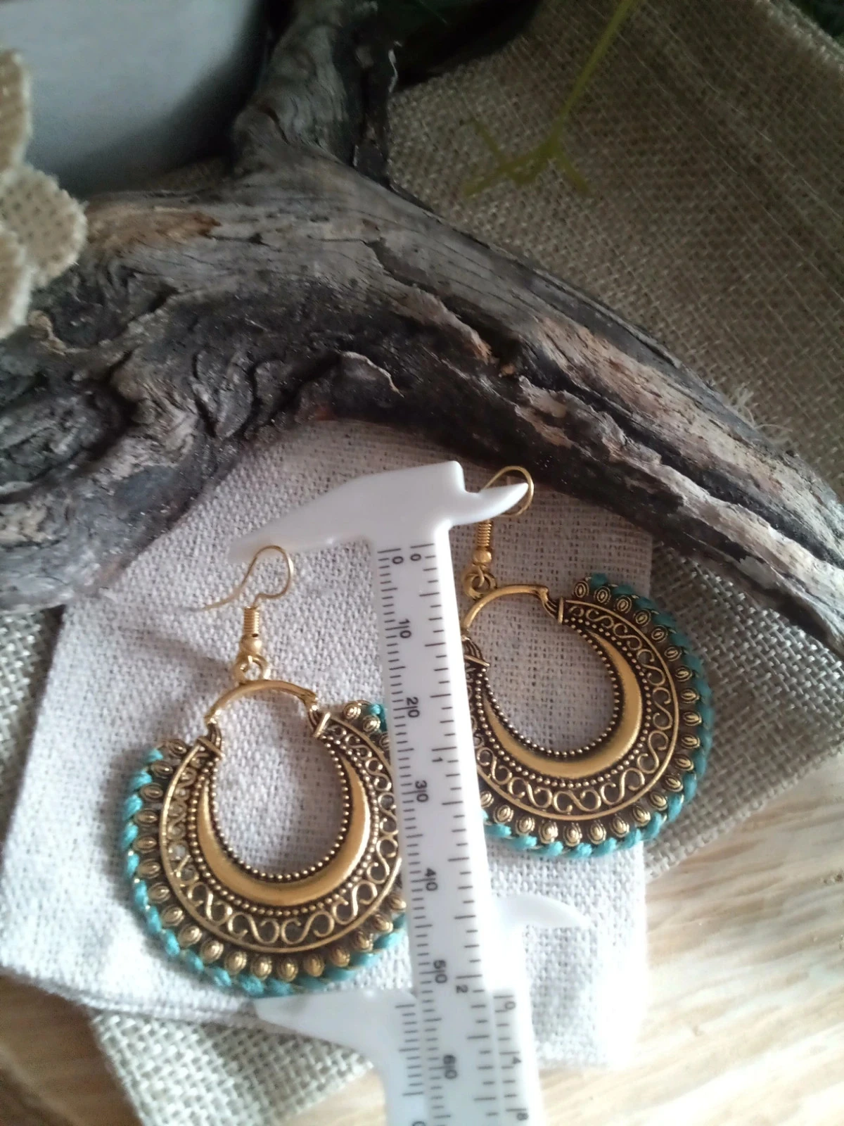Bohemien turkoois oorbellen – photo 2